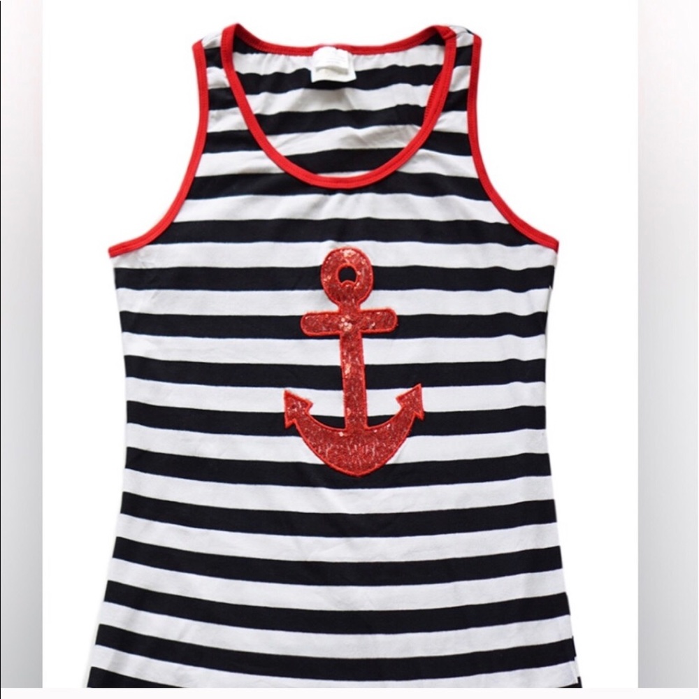 Sequin Anchor Stripe Tank Top. Now available!!